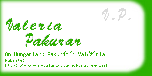 valeria pakurar business card